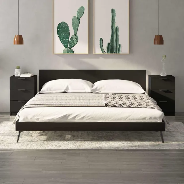 vidaXL Nachtkastjes 2 st 40x36x65 cm zwart, foto 2