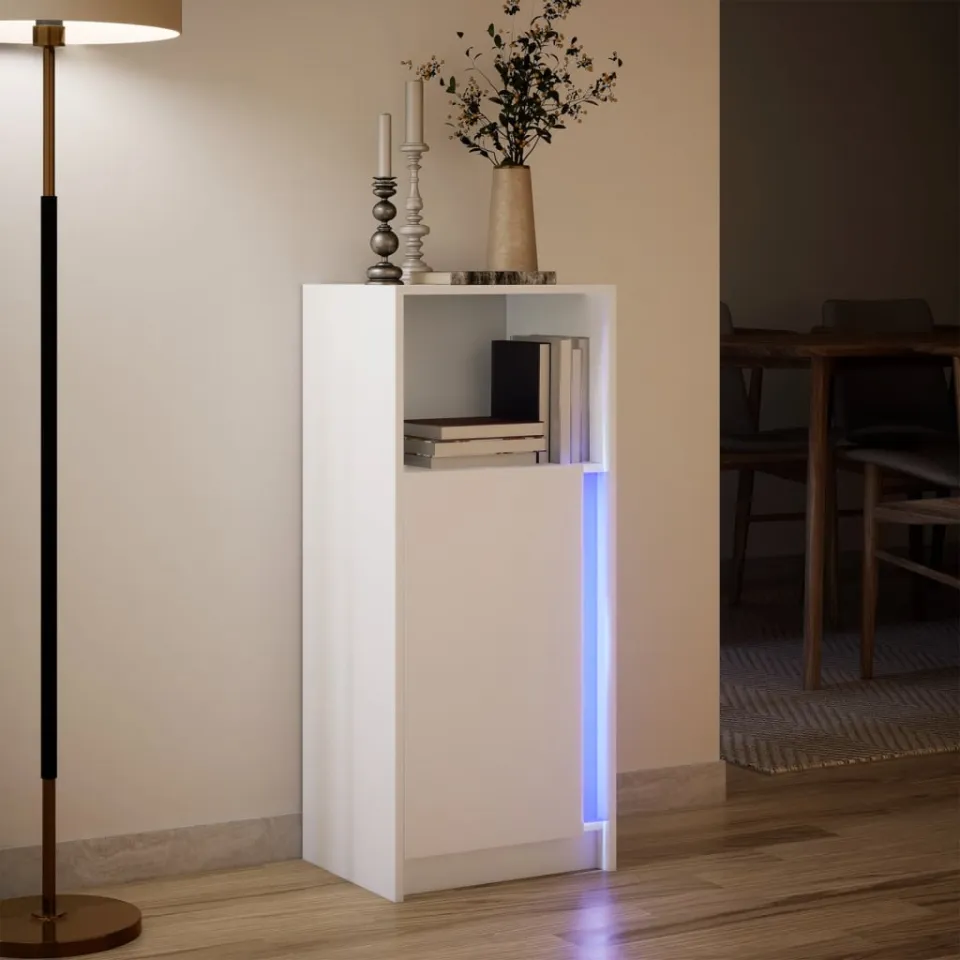 vidaXL Dressoir met LED 42,5x34x100 cm bewerkt hout wit, foto 4