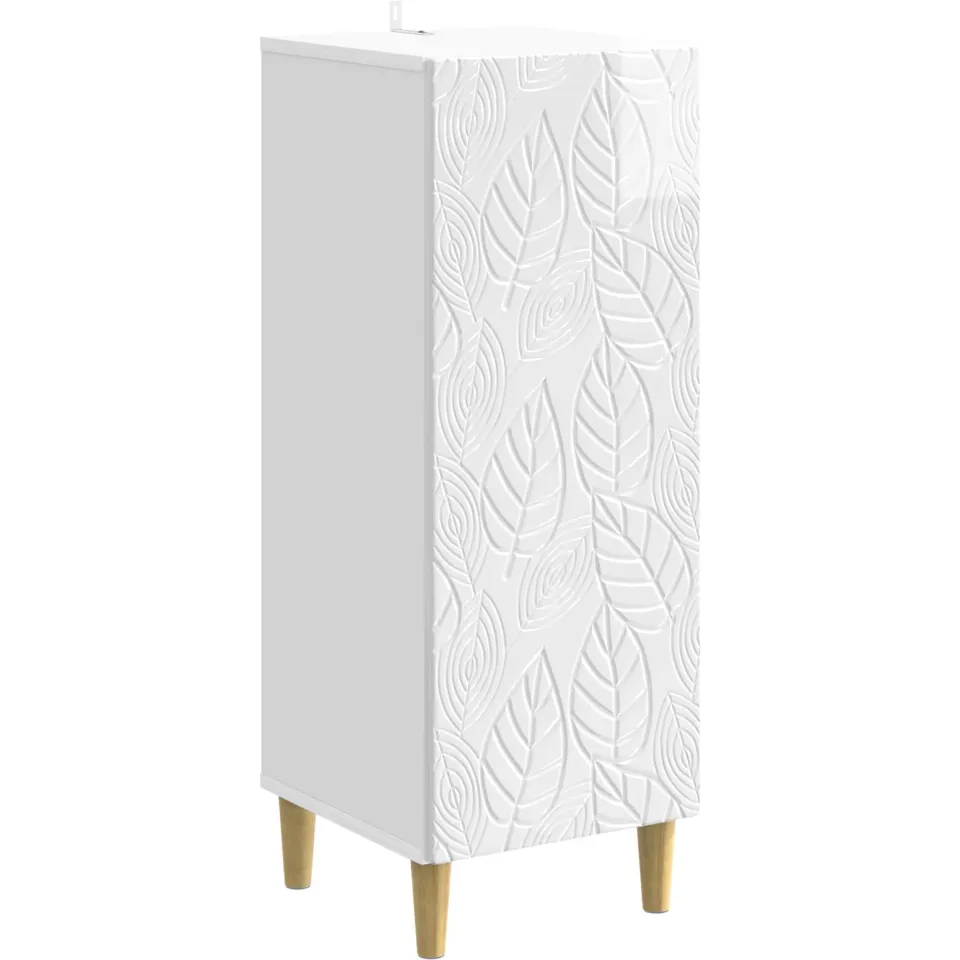 vidaXL Dressoir Hoogglans Wit 33 x 34,5 x 90 cm Bewerkt hout