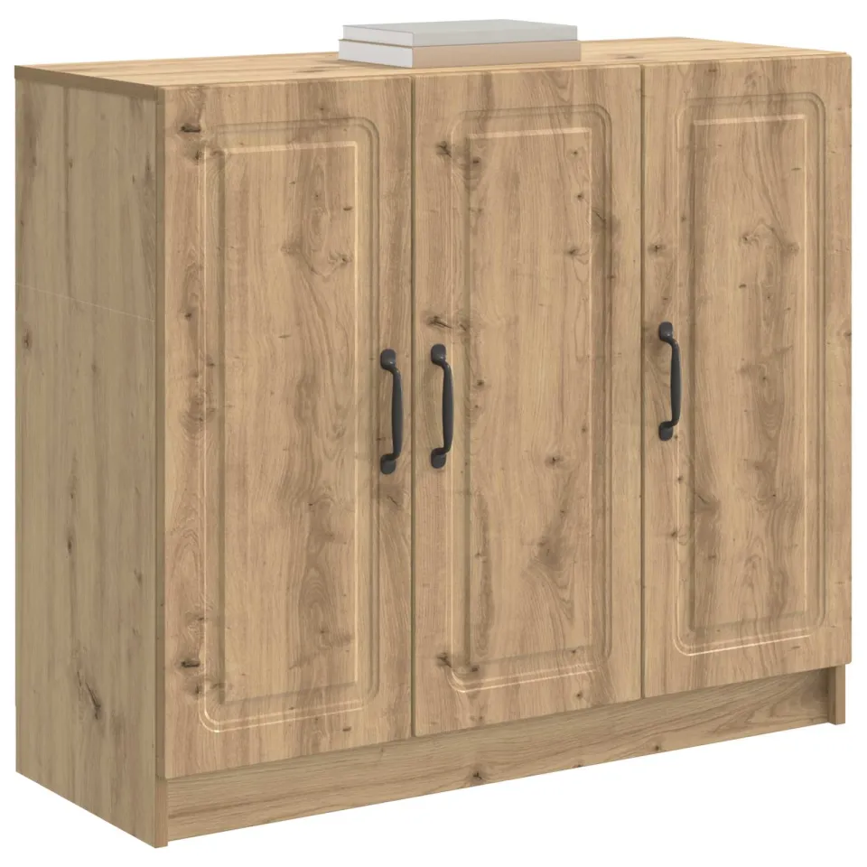 vidaXL Dressoir Artisanaal eiken 89 x 34,5 x 77 cm Bewerkt hout