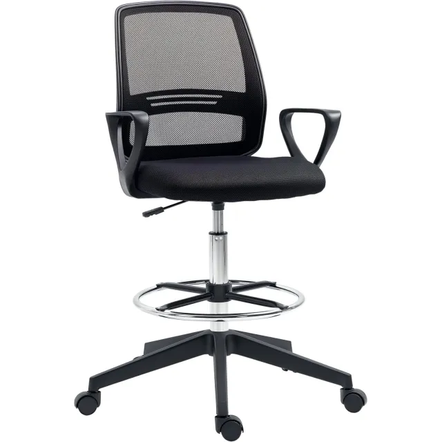 Vinsetto staande bureaustoel - meshstof - 68 x 66 x 120 cm - zwart