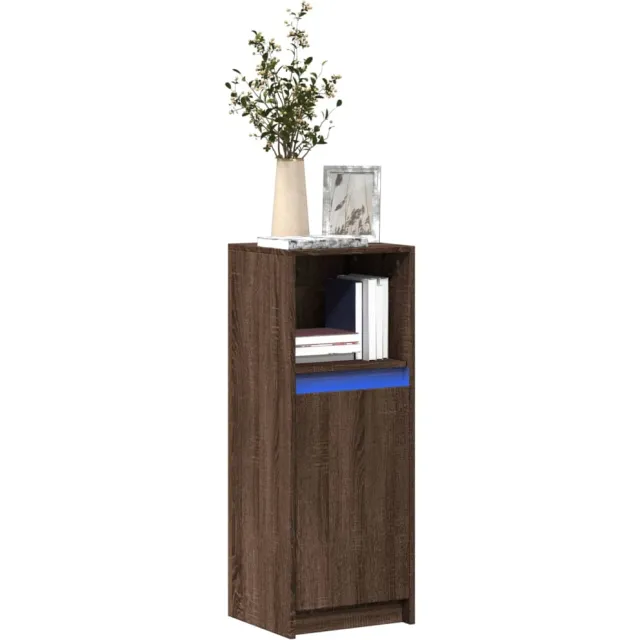 vidaXL Dressoir met LED 38x34x100 cm bewerkt hout bruin eikenkleur