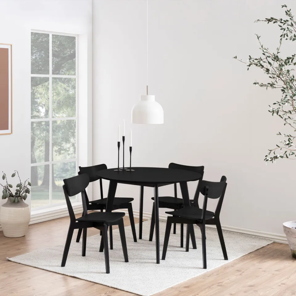 Lisomme Jade houten eettafel zwart - Ø 105 cm, foto 2
