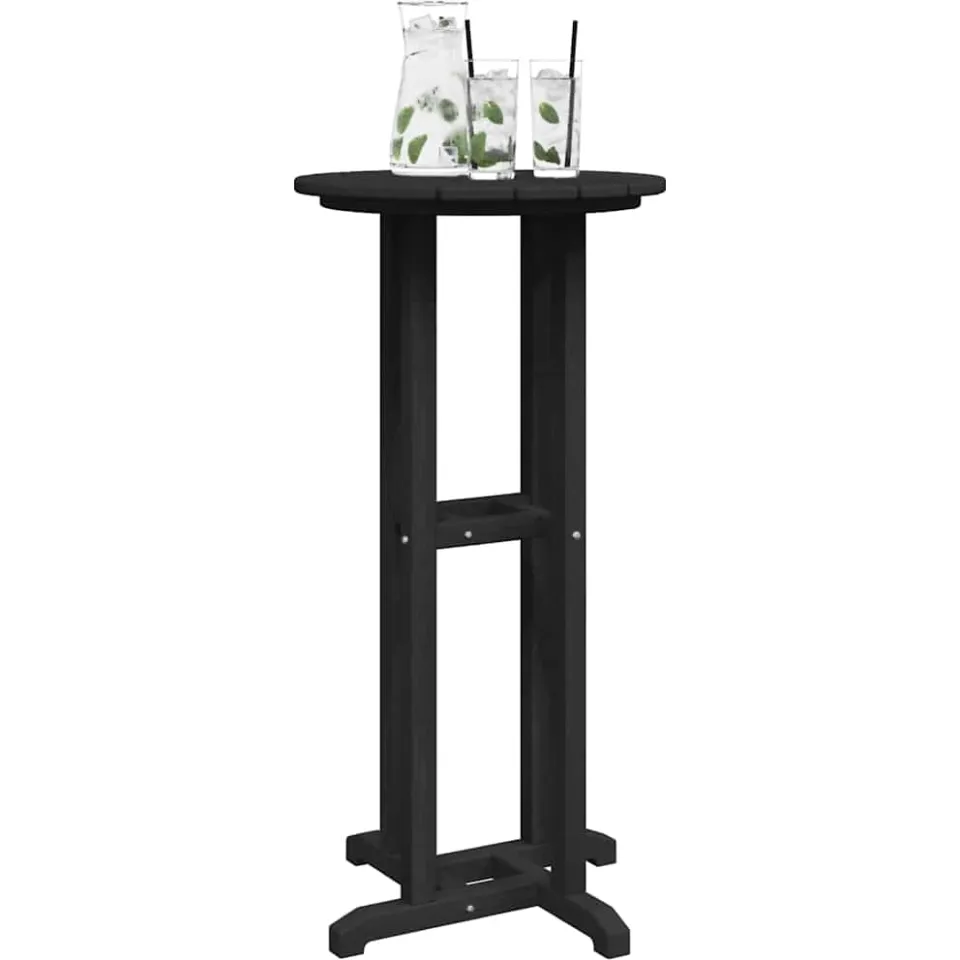 vidaXL Bartafel Zwart 55 x 55 x 107 cm Polyetheen