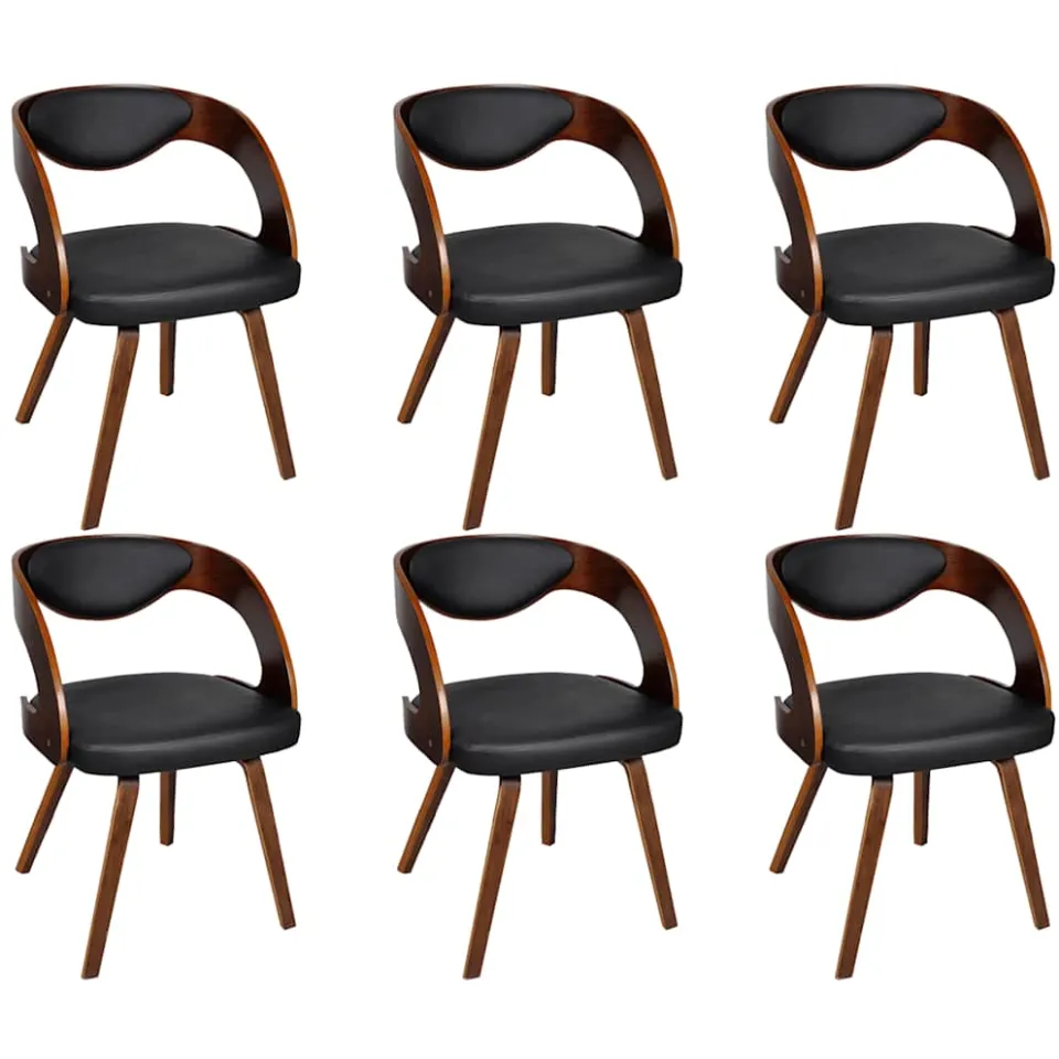 vidaXL Eetkamerstoelen 6 st kunstleer bruin, foto 3