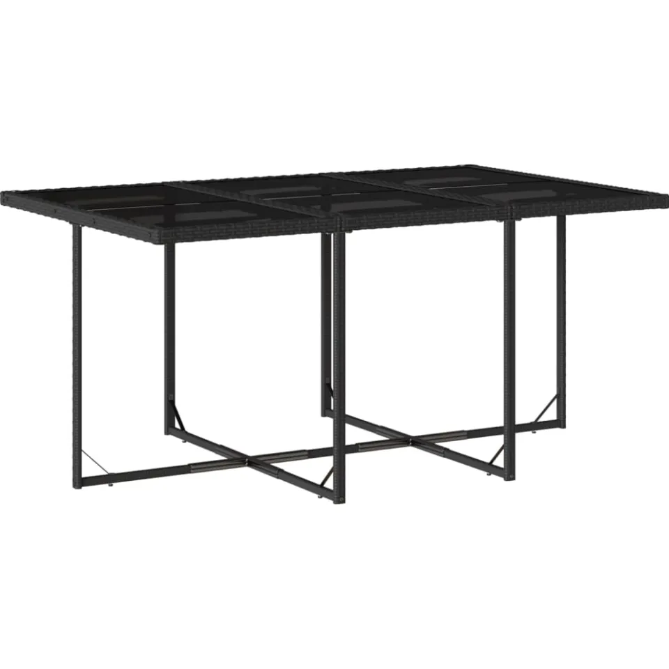 vidaXL 7-delige Tuinset met kussens poly rattan zwart, foto 3