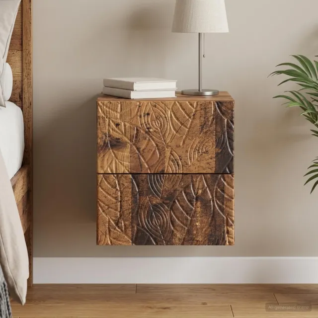vidaXL Wandbeugel Bedkast Oud hout 34,5 x 33 x 40 cm Bewerkt hout bruin, foto 2