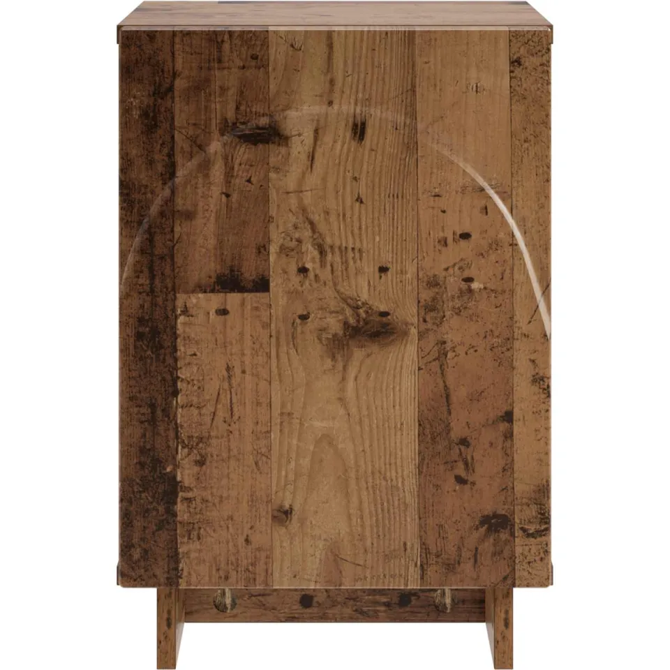 vidaXL Nachtkastje Oud hout 33,5 x 34,5 x 50 cm Bewerkt hout bruin, foto 4