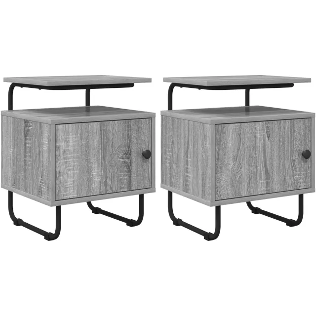 vidaXL Nachtkastje 2 st Grijs Sonoma 40 x 36,5 x 50 cm Bewerkt hout