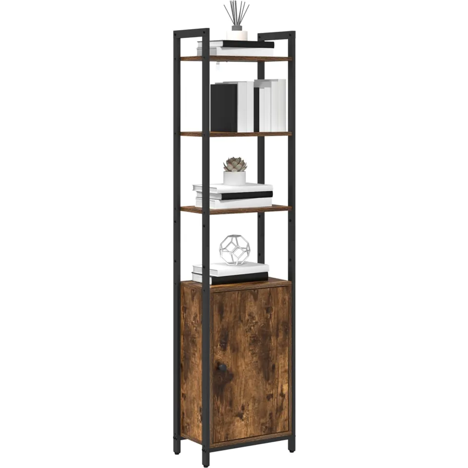 vidaXL Boekenkast 6-laags 40 x 24 x 161 cm Bewerkt hout Gerookt eiken Bruin