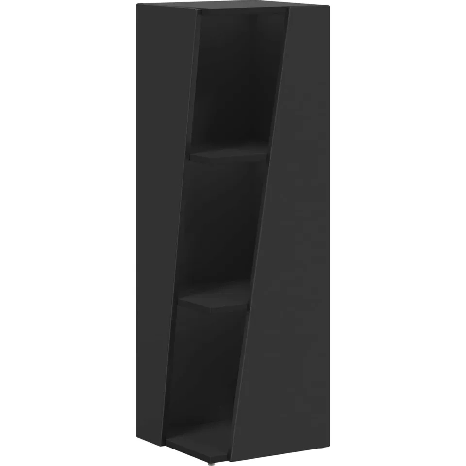 vidaXL Zijplank 33 x 32 x 100,5 cm Bewerkt hout Zwart
