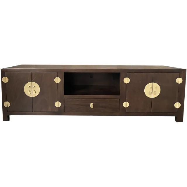 Fine Asianliving Chinese TV Kast Bruin Handgevlochten Bamboe Earthy Brown B190xD56xH56cm Chinese Meubels Oosterse Kast