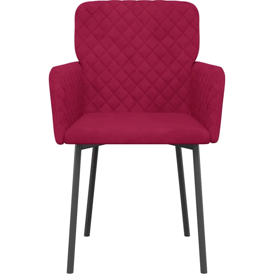 vidaXL Eetkamerstoelen 2 st fluweel wijnrood, foto 4