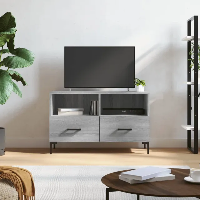 vidaXL Tv-meubel 80x36x50 cm bewerkt hout grijs sonoma eikenkleurig, foto 2