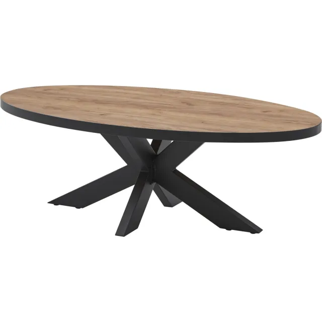 BELFURN salontafel ovaal 130x70cm Elio in franse eik decor bruin