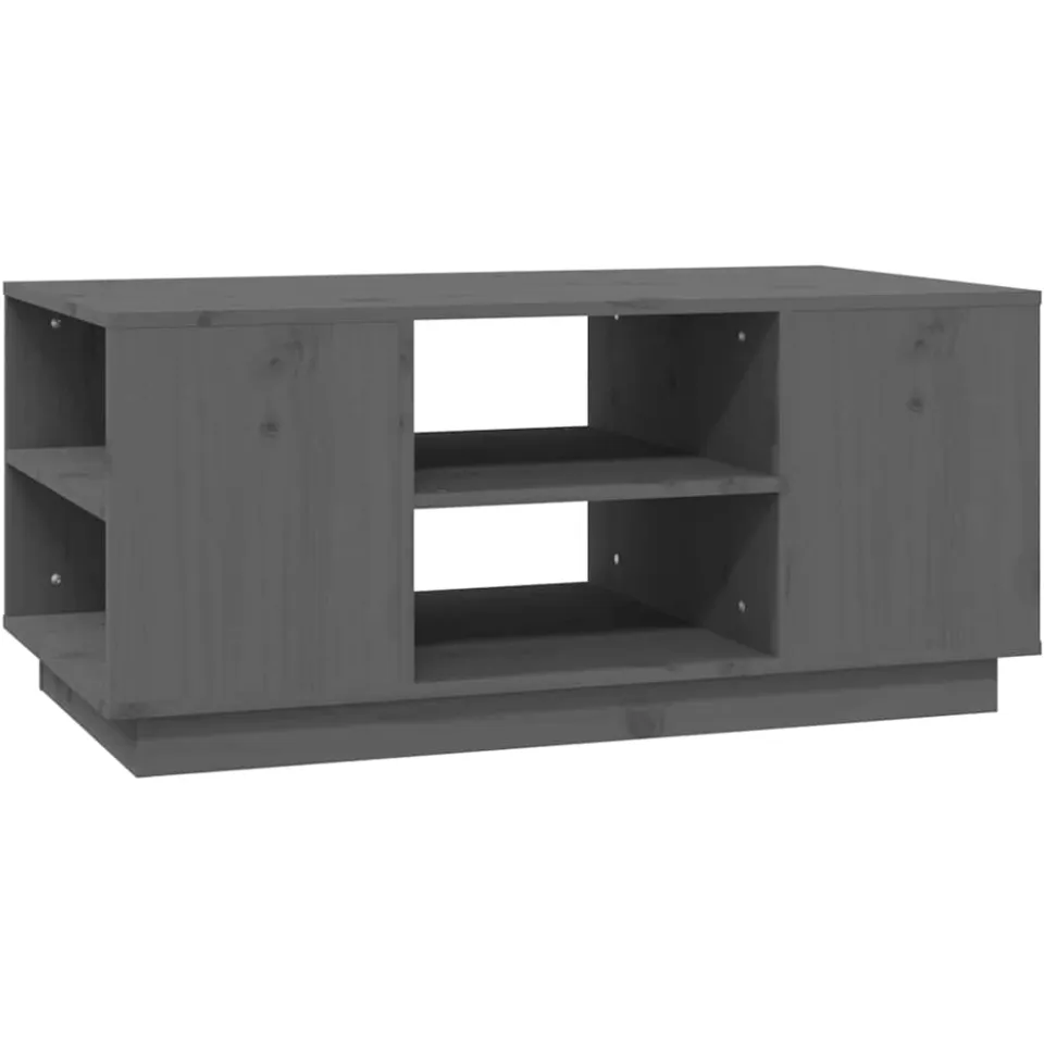 vidaXL Salontafel 90x49x40,5 cm massief grenenhout grijs, foto 4