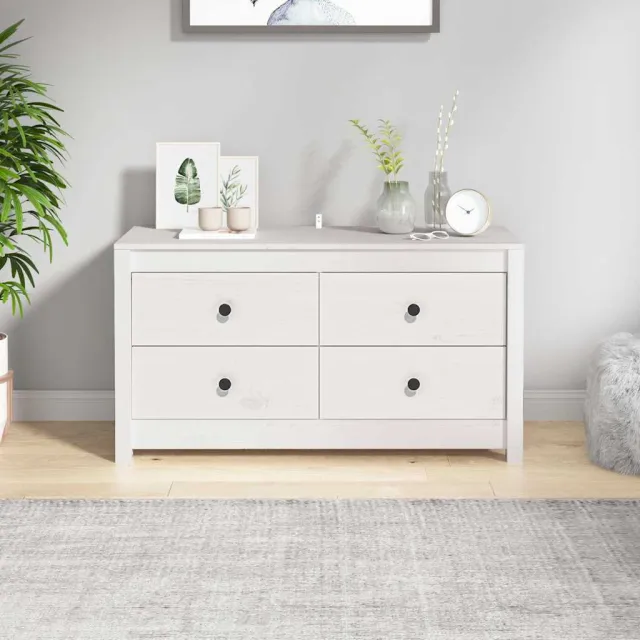 vidaXL Dressoir 100x40x54 cm massief grenenhout wit