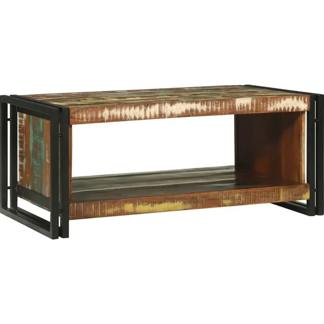 vidaXL Salontafel Multikleur 90 x 50 x 38 cm Massief Gerecycled Hout Meerkleurig