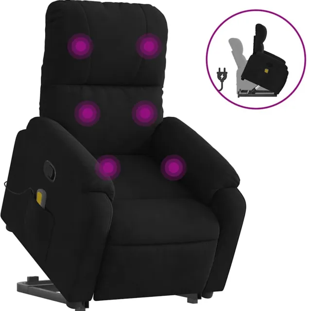 vidaXL Sta-op-massagestoel - verstelbaar - microvezelstof - zwart
