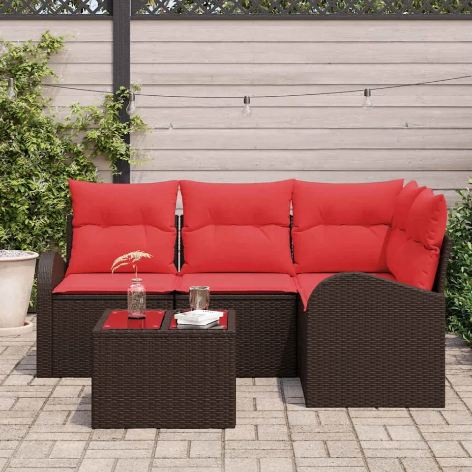 vidaXL Tuin Sofa Set 5 st Bruin poly rattan, foto 3