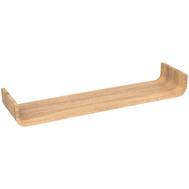 5Five® Five Wandplankje/boekenplankje Fixy - bruin - lamellen hout look - 80 x 20 x 10 cm