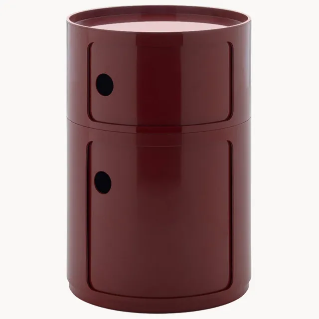 Kartell Design container Componibili, 2 modules, H 62 cm Wijnrood