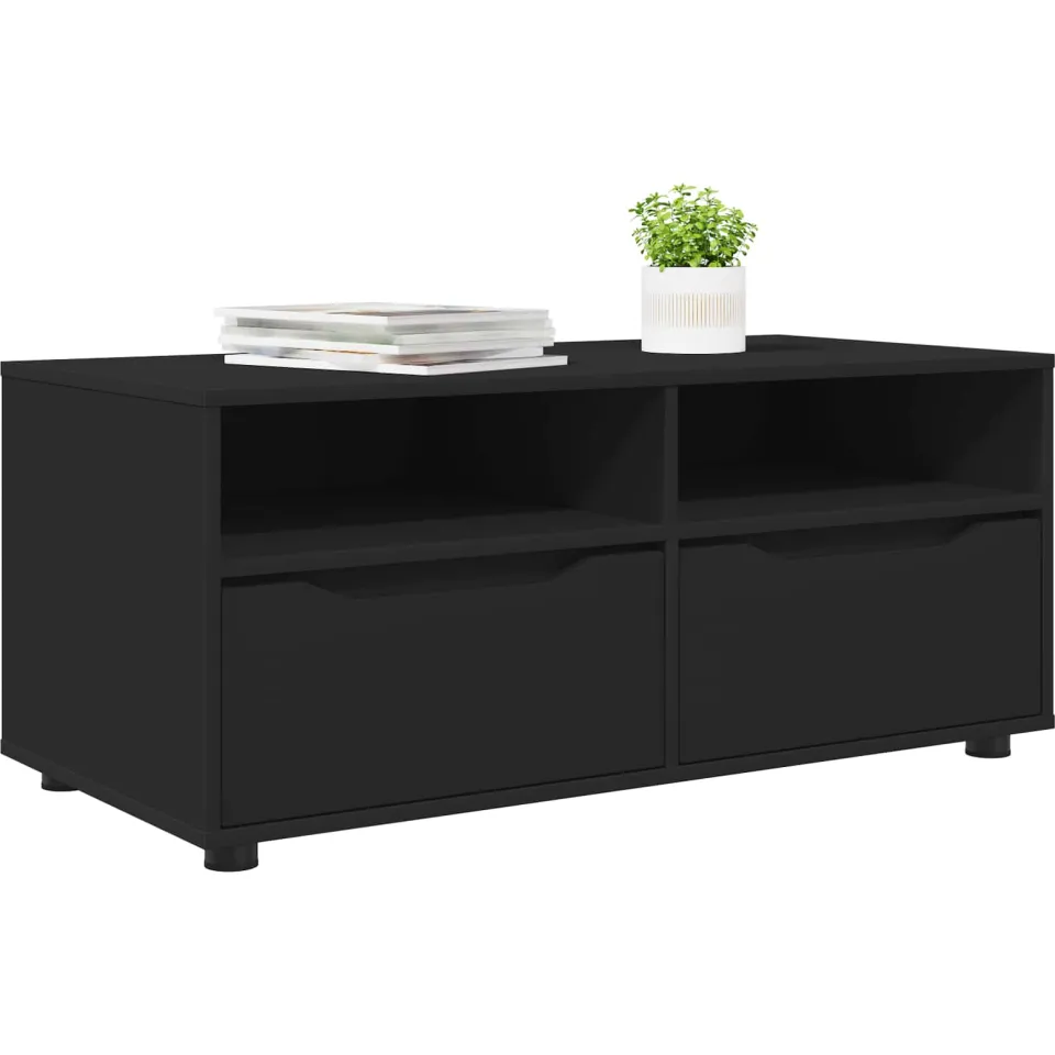 vidaXL TV-kast 100 x 48 x 43 cm Zwart Bewerkt hout