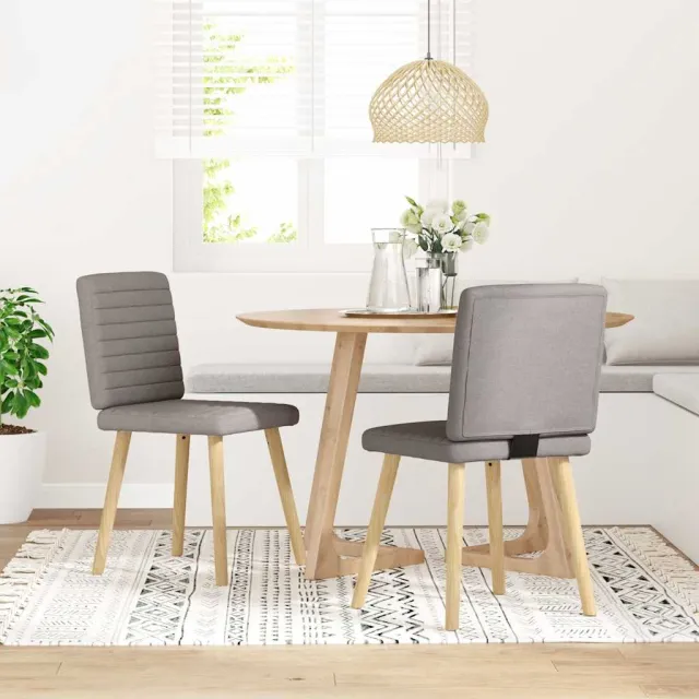 vidaXL Eetkamerstoelen draaibaar 2 st stof taupe