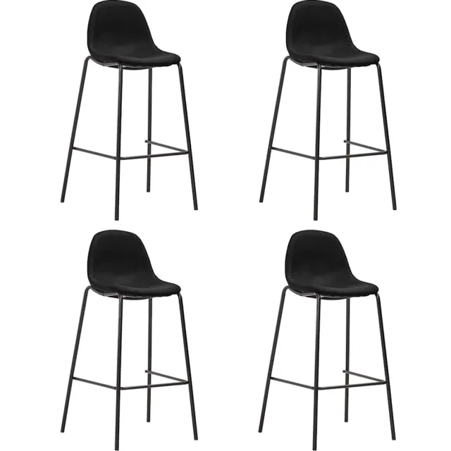 vidaXL Barstoelen 4 st stof zwart