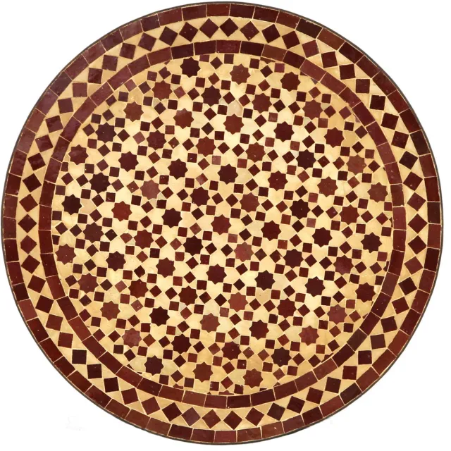 Casa Moro Mozaïek tafel uit Marokko - Rond -M60-26 Zie afbeeldingen en beschrijving