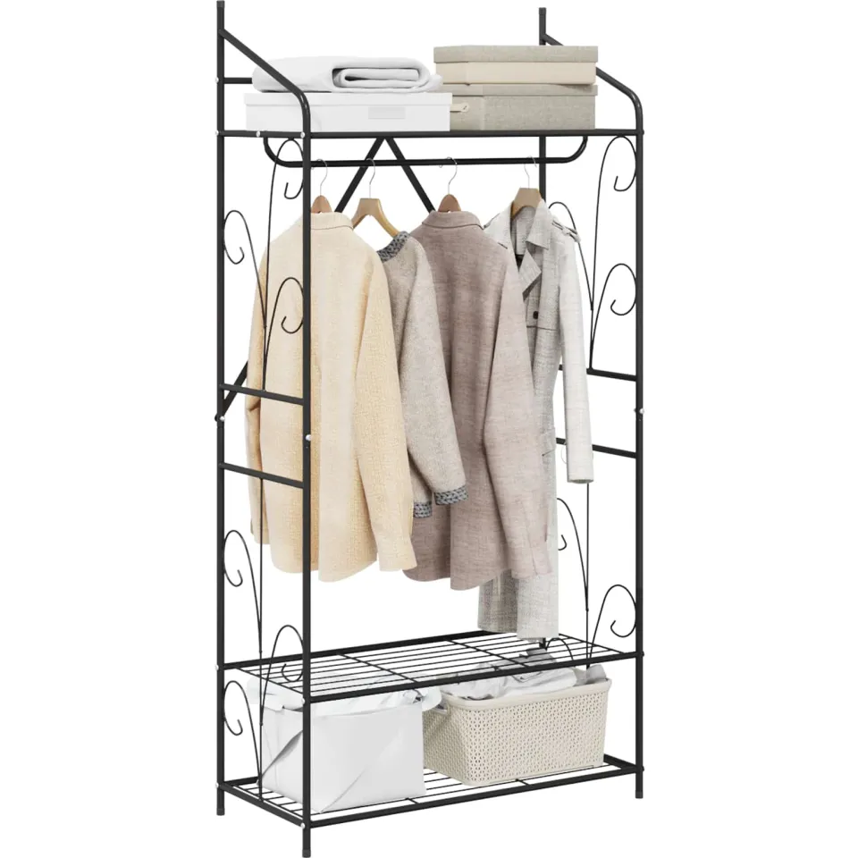 vidaXL Open Kledingkast Effen 78 x 36 x 158 cm Zwart
