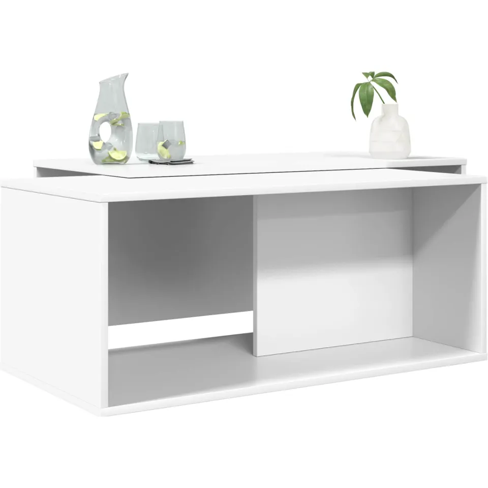 vidaXL Koffietafel Set 2 st Wit 90 x 48 x 40 cm Bewerkt hout