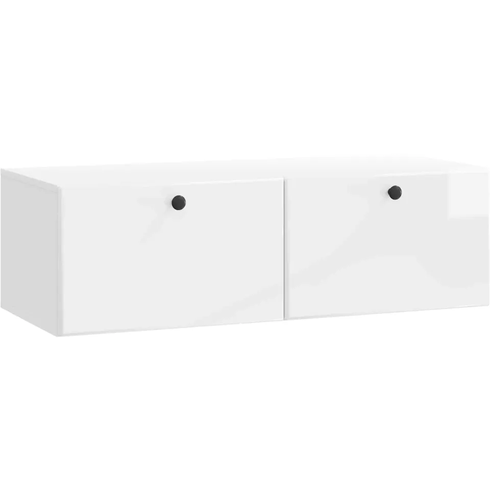 vidaXL Wandbeugel TV-kast 98 x 41 x 30 cm Hoogglans Wit Bewerkt hout, foto 3