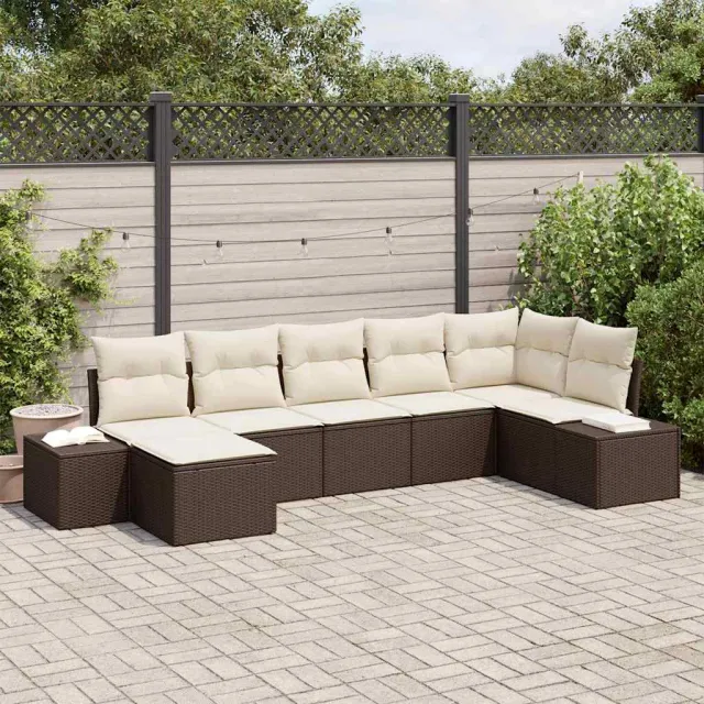 vidaXL Tuin Sofa Set 7 st Bruin poly rattan, foto 2