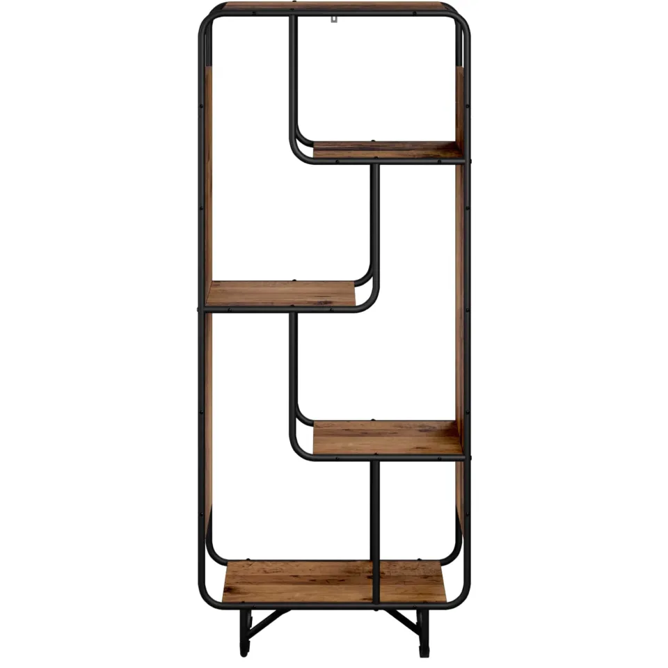vidaXL Hoge kast Oud hout 60 x 37,5 x 144 cm Bewerkt hout Bruin