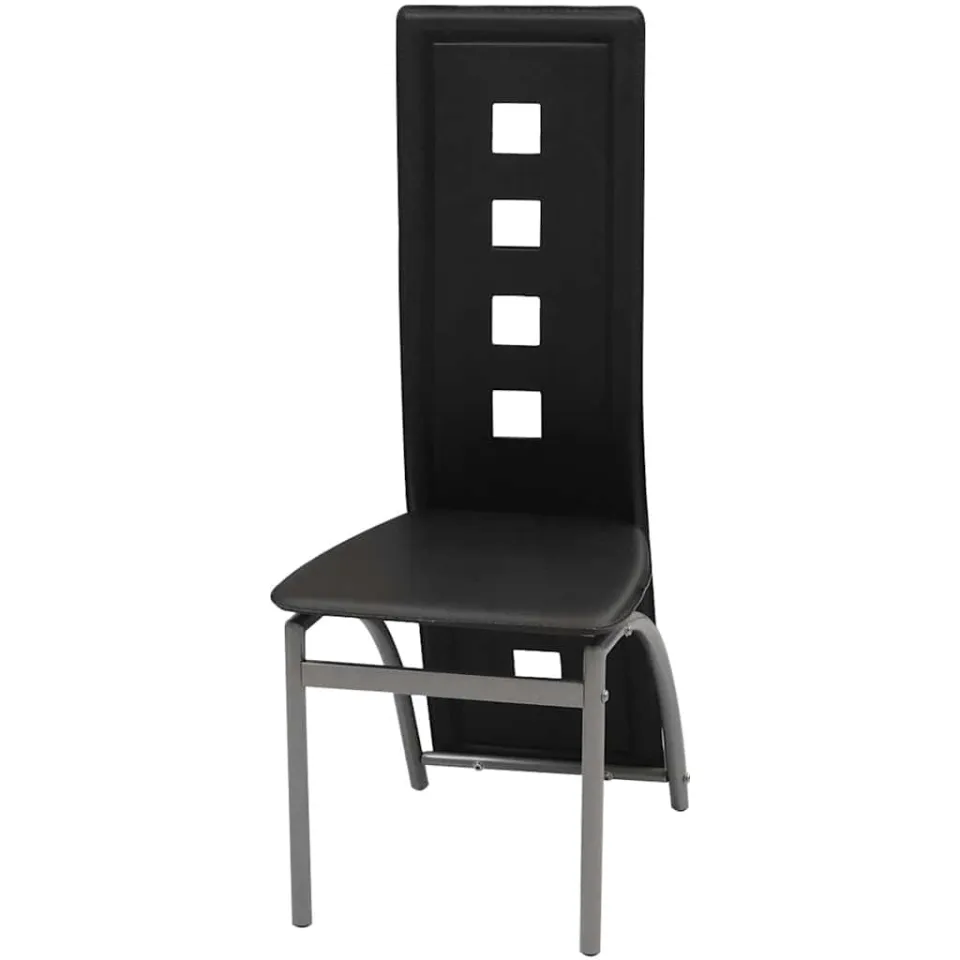 vidaXL Eetkamerstoelen 6 st kunstleer zwart, foto 3