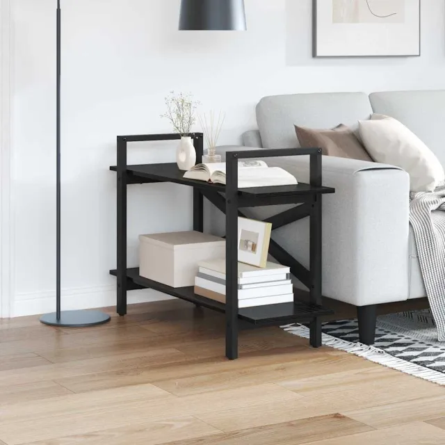 vidaXL Boekenkast 2-laags 100 x 33,5 x 64 cm Bewerkt hout Zwart Eiken, foto 2
