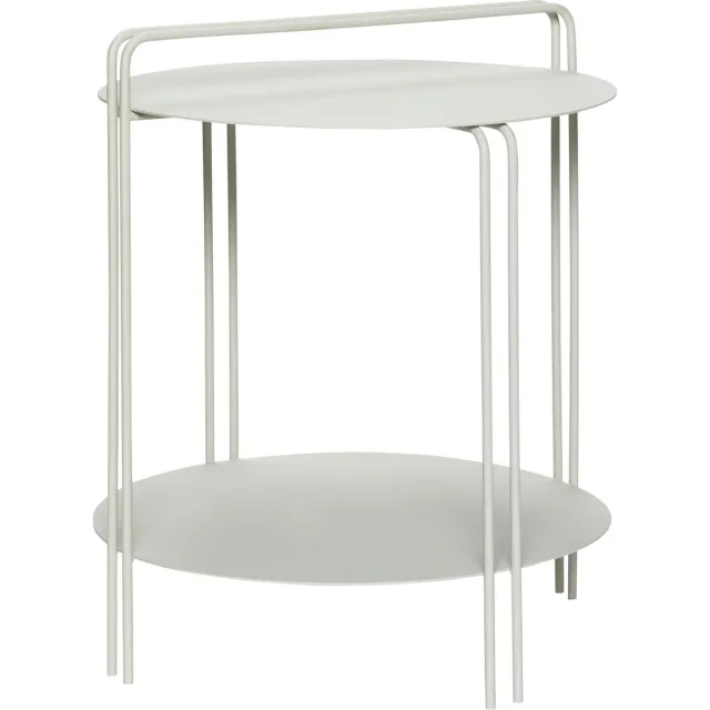 Hubsch Interior HÜBSCH INTERIOR - Ronde bijzettafel van grijs metaal - Ø45xh53cm