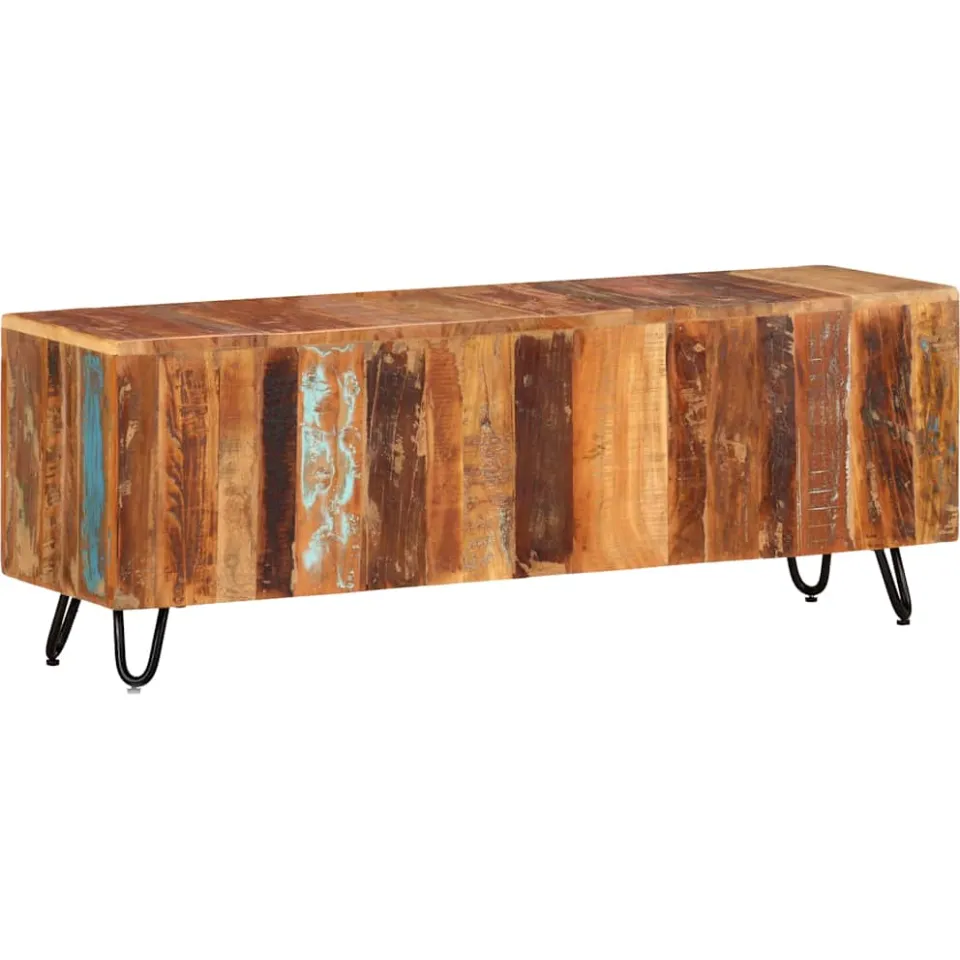 vidaXL Tv-meubel 110x30x40 cm massief gerecycled hout meerkleurig, foto 2