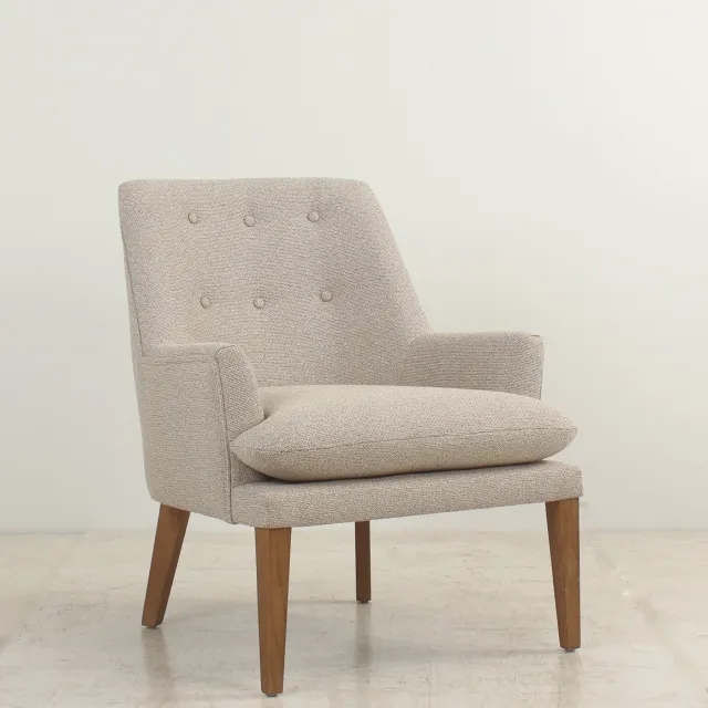 Sleepking Fauteuil / Accent Stoel Irna - Linnen - Zandkleur - Hout