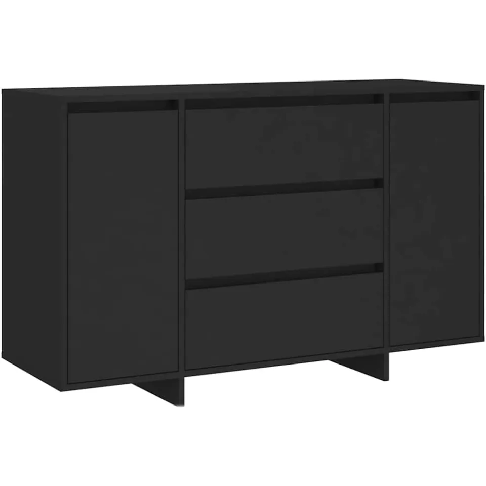 vidaXL Dressoir met 3 lades 120x41x75 cm bewerkt hout zwart
