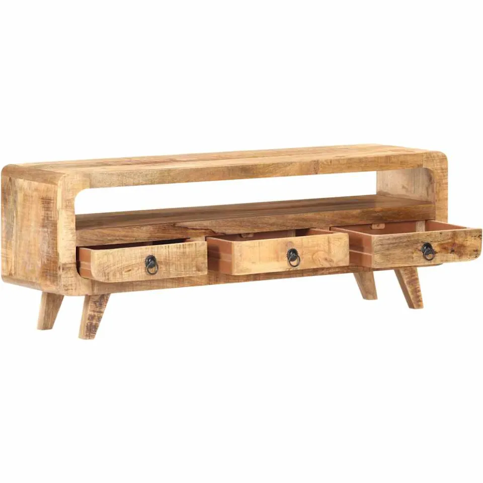 vidaXL Tv-meubel 117x30x41 cm massief ruw mangohout bruin, foto 2