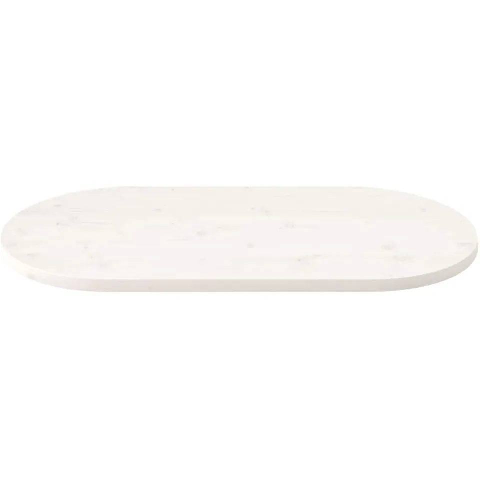 vidaXL Tafelblad ovaal 110x55x2,5 cm massief grenenhout wit