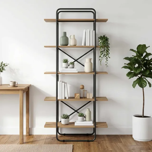 vidaXL Boekenrek 5-laags 80 x 35 x 175,5 cm PB Artisanaal eiken Bruin