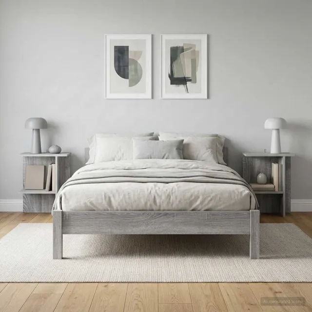 vidaXL Salontafel 2 st Grijs sonoma 40 x 30 x 49 cm Bewerkt hout, foto 2
