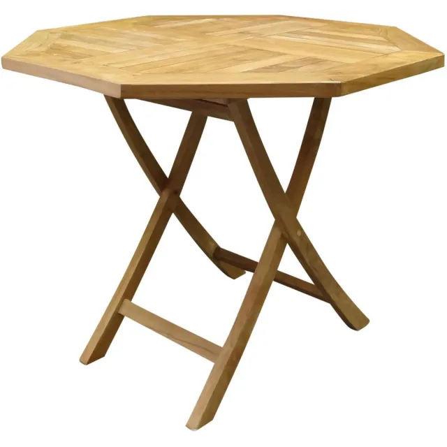 AVH-Outdoor Tuinmeubelen Klaptafel 90x90x75 achtkantige teaktafel Bruin / Terre