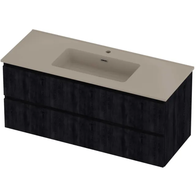 Proline Tribute Badmeubelset Porselein 1 Gat 120x46x54 cm Mat Crème Cotton Charcoal Oak Eiken