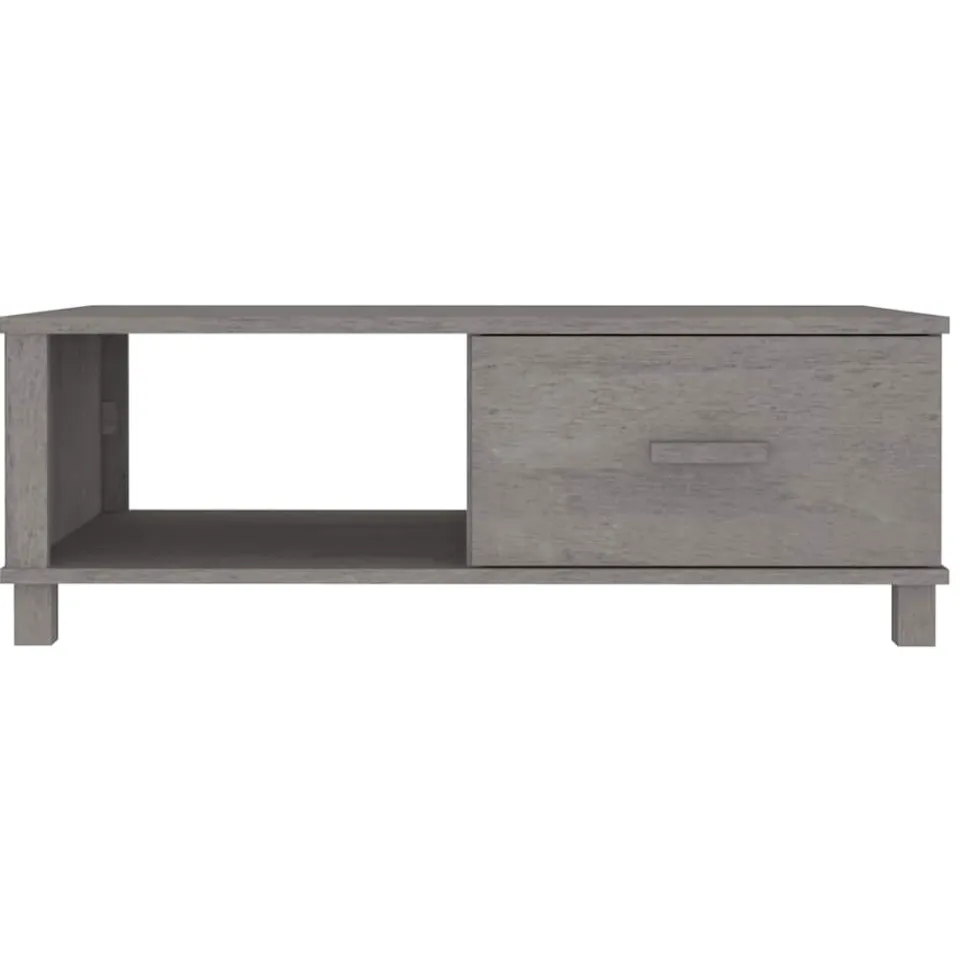 vidaXL Salontafel HAMAR 100x55x35 cm massief grenenhout lichtgrijs grijs, foto 4