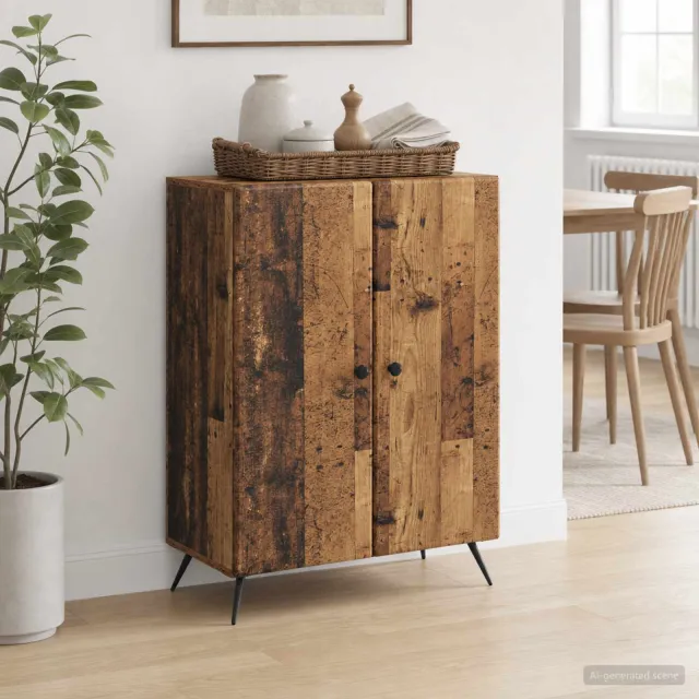 vidaXL Dressoir Oud hout 66 x 34,5 x 90 cm Bewerkt hout Bruin