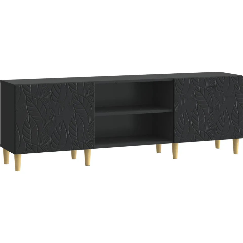 vidaXL TV-kast 150 x 31 x 50 cm Zwart Bewerkt hout
